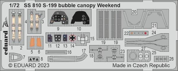 Detailset  S-199 bubble canopy Weekend (Eduard)  SS810