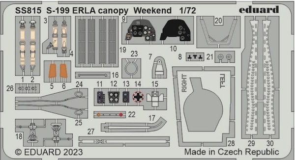 Detailset  S-199 Erla canopy Weekend (Eduard)  SS815
