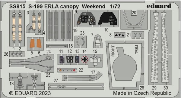 Detailset S-199 Erla canopy Weekend (Eduard) SS815