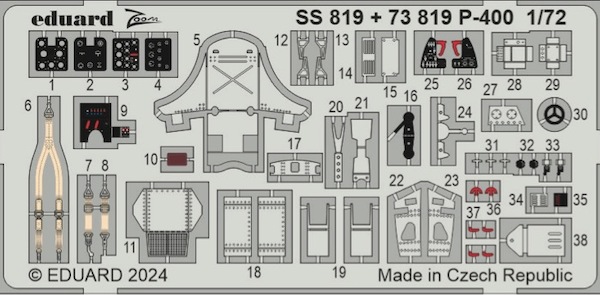Detailset Bell P400 (P39) Airacobra Interior (Arma Hobby) SS819