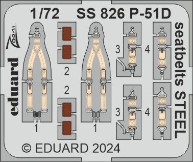 Detailset P51D Mustang Seatbelts (Eduard) SS826
