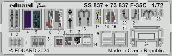Detailset F35C Lightning II interior (Italeri) SS837