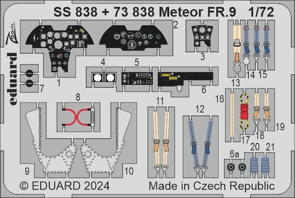Detailset Gloster Meteor FR9 Interior (Airfix) SS838