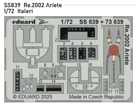 Detailset Reggiane Re2002 Ariete (Italeri) SS839