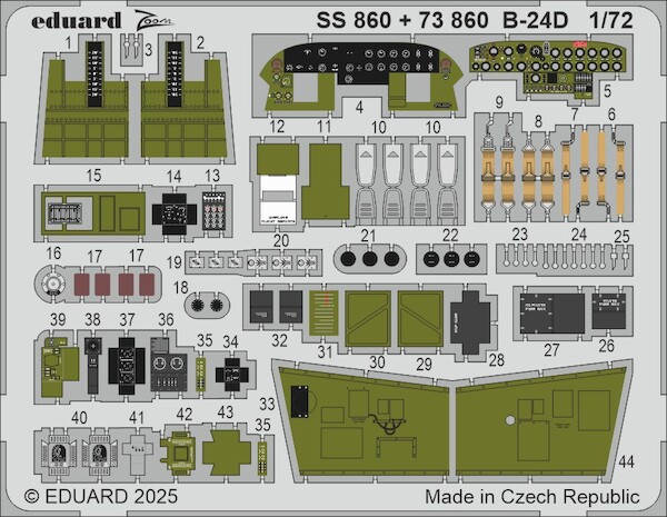 Detailset B24D Liberator cockpit (Airfix) SS860