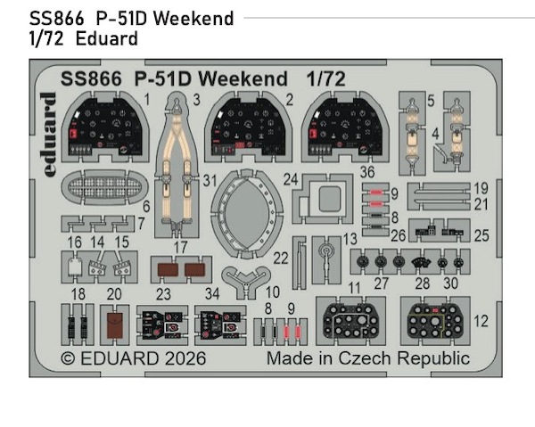 Detailset P51D Mustang -Weekend- (Eduard) SS866