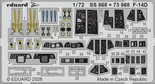 Detailset Grumman F14D Tomcat Interior (Tamiya) ss868