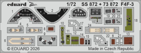 Detailset Grumman F4F-3 Wildcat Interior (Arma Models) ss872