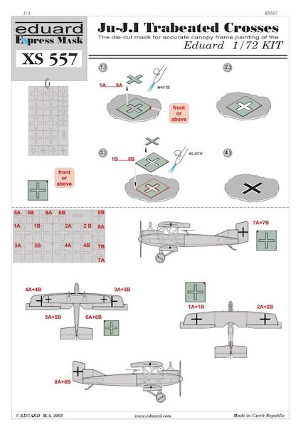 Express Mask Junkers J1 Trabeated Crosses (Eduard)  XS557