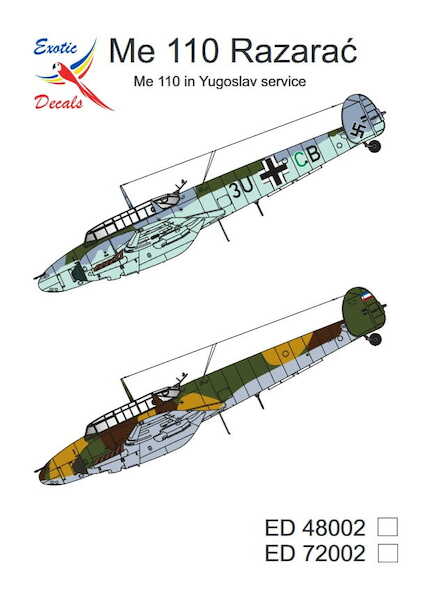 Messerschmitt Bf110 Razarac - Me 110 in Yugoslav service ed48002