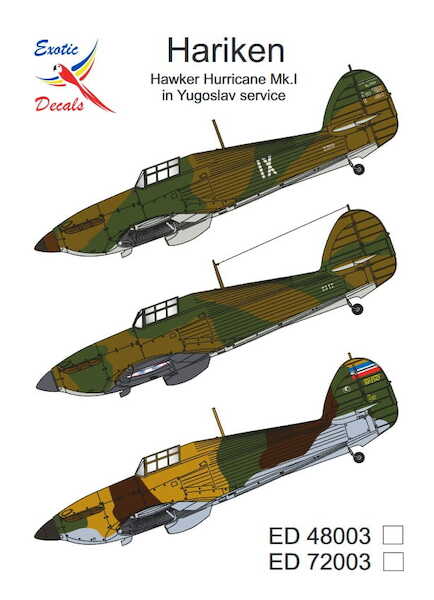 Hariken - Hawker Hurricane Mk.I in Yugoslav service ed48003