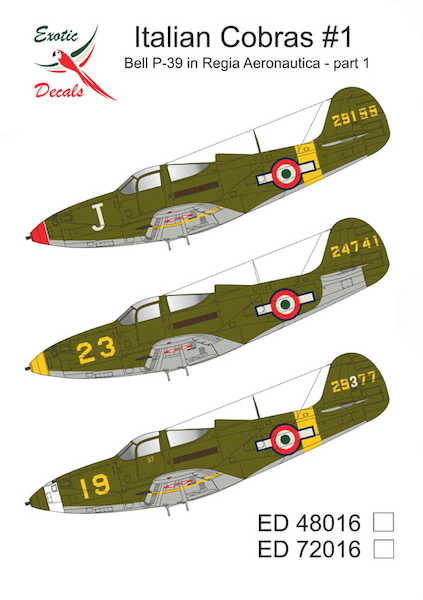 Italian Cobras #1 – Bell P-39 in Regia Aeronautica, part 1 ed72016