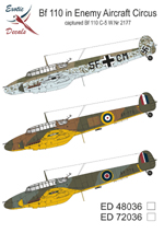 Bf110 in Enemy Aircraft Circus, Captured Bf110C-5 W.Nr 2177  ed72036