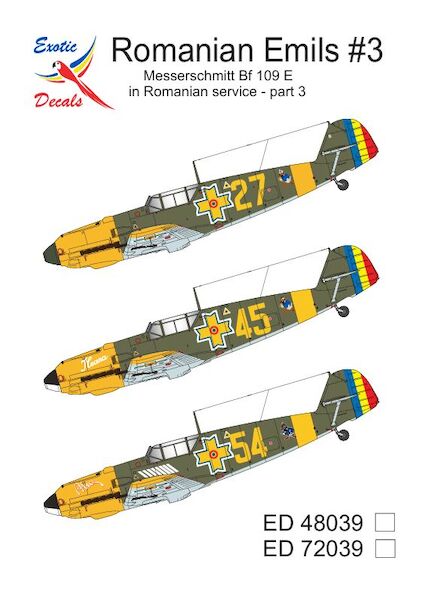Romanian Emils #3,  Messerschmitt Bf109E in Romanian Service Part3  ED72039