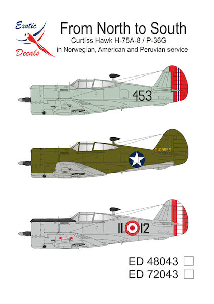 From North to South, Curtiss Hawk H75A8/P36G In Norwegian, American and Peruvian Service ed72043