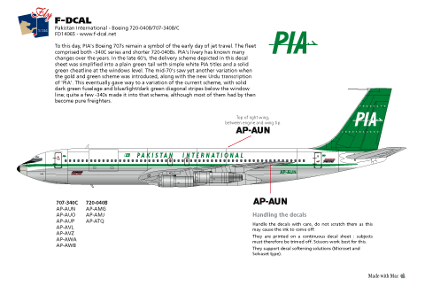 Boeing 707-040/340 (Pakistan International PIA)  FD14065