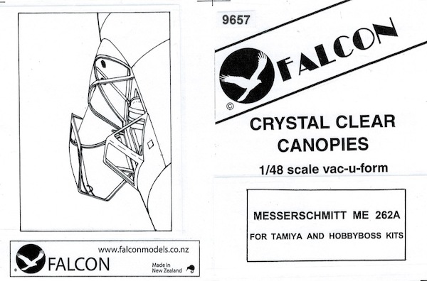 Messerschmitt Me 262A  Canopy  (Tamiya, Hobby Boss)  SQ09657