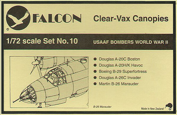 USAAF Bombers (A20,B29,A26,B26) clearvax canopies  VAX10