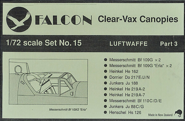 Luftwaffe Prt4 ME109,He162,Do217,Ju188,He219,ME110  VAX15