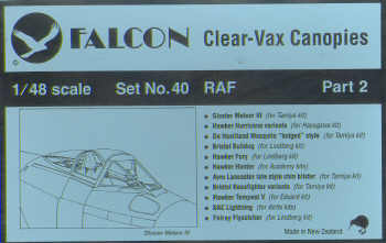 RAF Part 2 (Hunter, Meteor MK3, Hurricane, Mosquito, Bulldog, Fury, Lancaster, Beaufighter, Tempest, Lightnin  VAX40