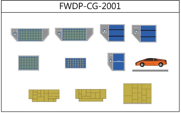 Airport Accessories Cargo add-on Set Diecast, Set of 11 FWDP-CG-2001