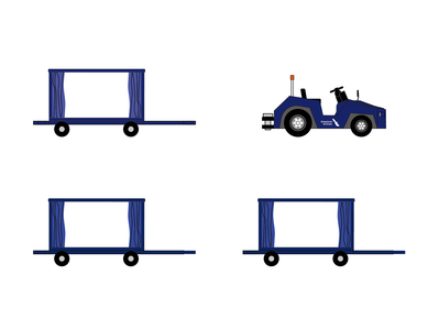 Airport Accessories Cargo Cart Set American Airlines  FWDP-CG-2026