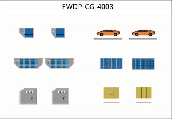 Airport Accessories Cargo add-on Set Diecast, Set of 12 FWDP-CG-4003