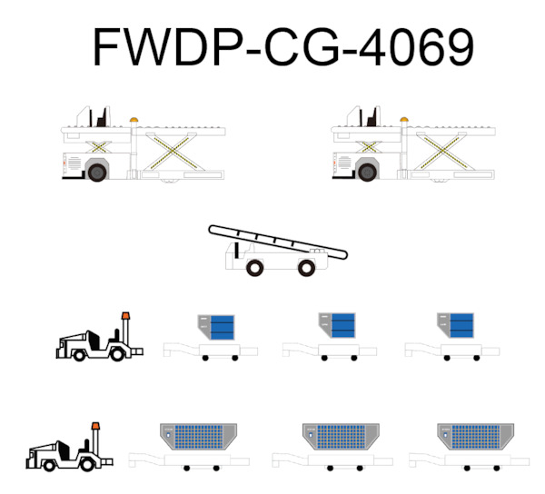 Airport Accessories Cargo Container Set ( Blank / White) FWDP-CG-4069