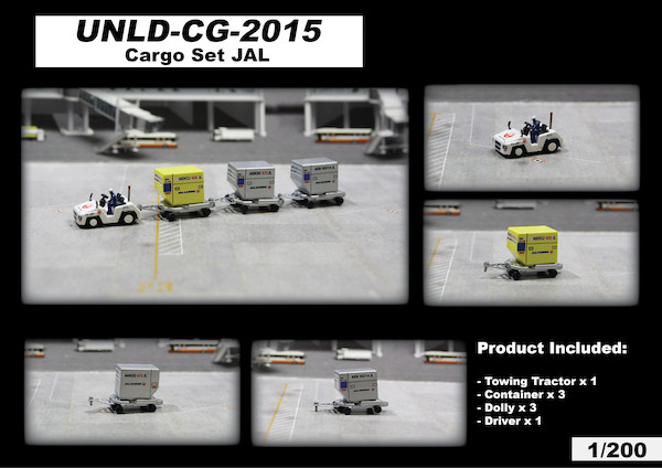 Airport Accessories Cargo Set JAL Japan Air Lines UNLD-CG-2015