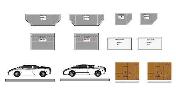 Airport Accessories Cargo Container Set Fedex  UNLD-CG-4015