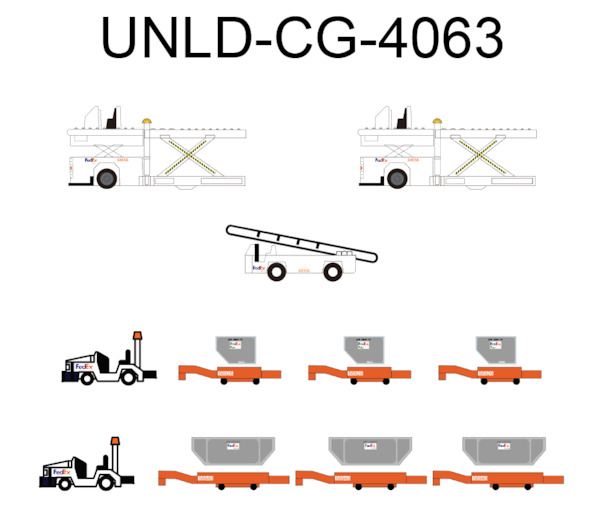 Airport Accessories Cargo Container Set ( FedEx) UNLD-CG-4063