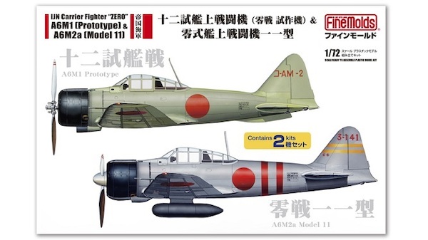 IJN Carrier fighter 'Zero: 2 kits included; a A6M1 Prototype and a A6M2a model 11 (BACK IN STOCK)  fp34