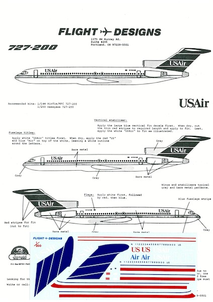 Boeing 727-200 (US Air)  FTL052