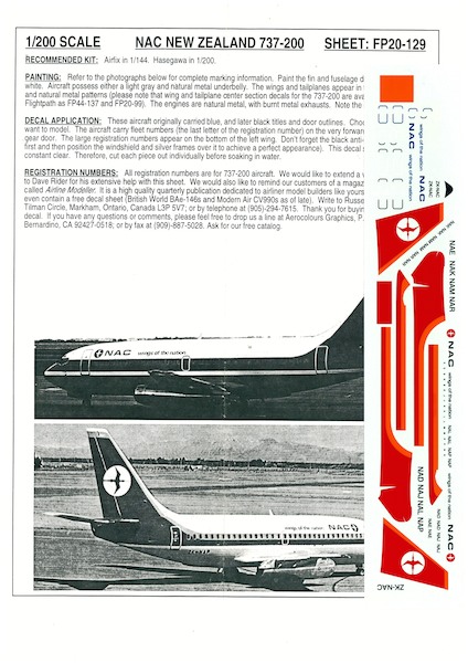 Boeing 737-200 (NAC Original Colours) FP20-129