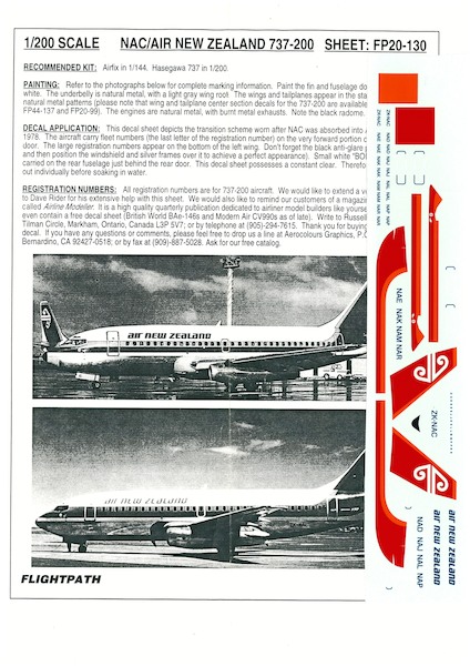 Boeing 737-200 (NAC/Air New Zealand Hybrid) FP20-130