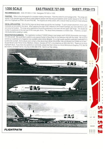 Boeing 727-200 (Euralair) FP20-173