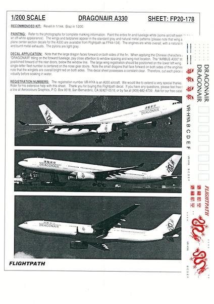 Airbus A330 (Dragonair) FP20-178