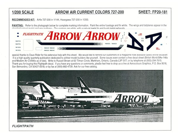Boeing 727-200 (Arrow Air)  FP20-181