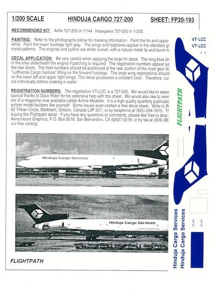 Boeing 727-200 (Hinduja Cargo Service) FP20-193