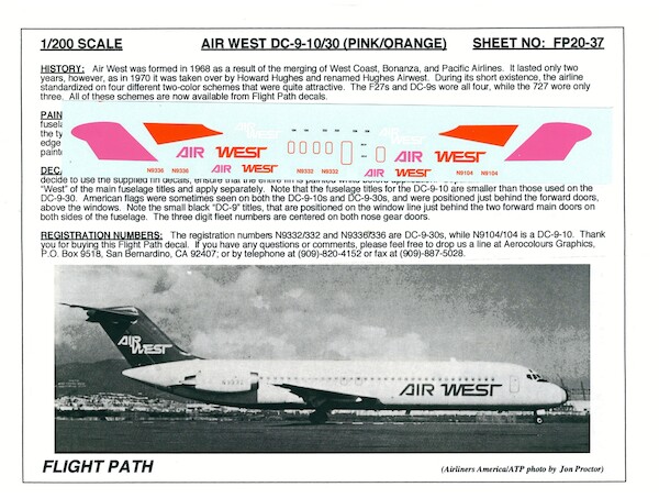 DC9-10/30 (Air West pink/orange)  FP20-37