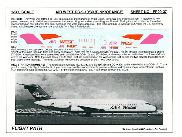 DC9-10/30 (Air West pink/orange) FP20-37