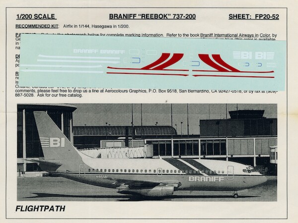 Boeing 737-200 (Braniff Reebok) FP20-52