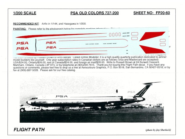 Boeing 727-200 (PSA O/C) FP20-60