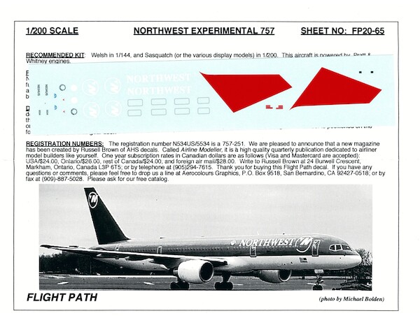Boeing 757 (Northwest Experimental)  FP20-65