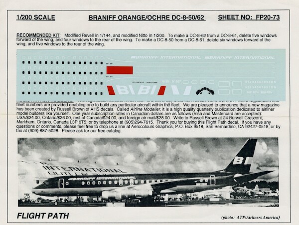 DC8-50/63 (Braniff Orange/Ochre)  FP20-73