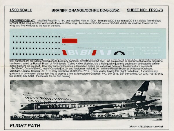 DC8-50/63 (Braniff Orange/Ochre) FP20-73