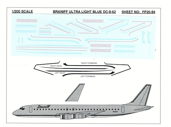 DC8-62 (Braniff Ultra Light Blue)  FP20-84