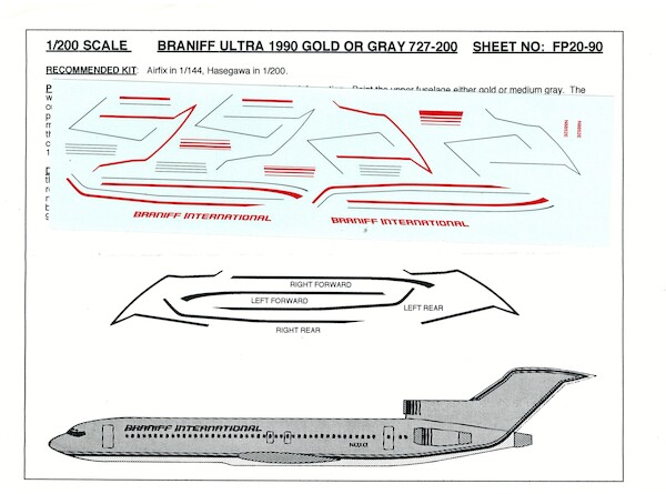 Boeing 727-200 (Braniff Gold Gray) FP20-90