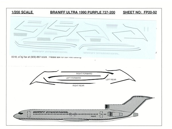Boeing 727-200 (Braniff Purple)  FP20-92