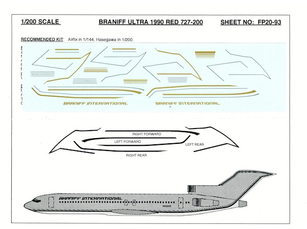 Boeing 727-200 (Braniff Ultra Red)  FP20-93